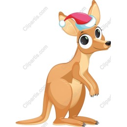 Festive Kangaroo with Santa Hat