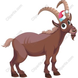 Playful Mountain Goat with Festive Hat
