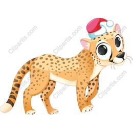 Playful Christmas Leopard