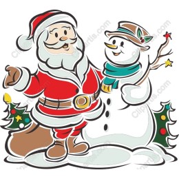 Festive Santa and Snowman
