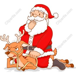 Whimsical Santa and Reindeer