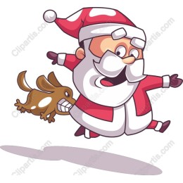Whimsical Santa Claus with Rabbit