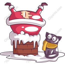 Whimsical Santa Suit with Cat - Holiday