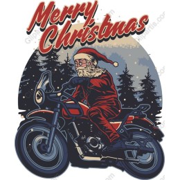 Santa Claus Riding Motorcycle Christmas