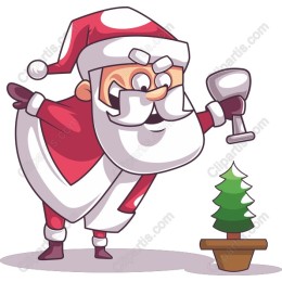 Jolly Santa Claus with Christmas Tree