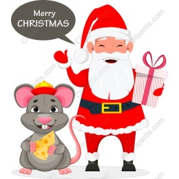 Jolly Santa and Mouse Christmas