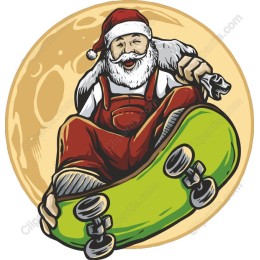 Holiday Skateboarding Santa