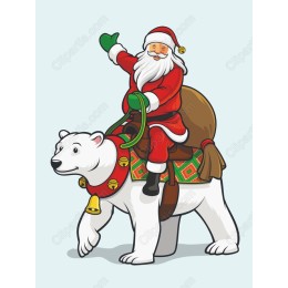Santa Claus Riding a Polar Bear