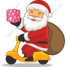 Cheerful Santa Claus Scooter