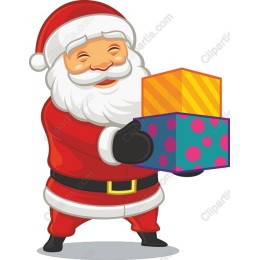 Cheerful Santa Claus with Presents