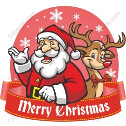 Merry Christmas Santa and Reindeer