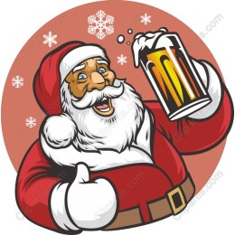 Jolly Santa Claus Holding Beer