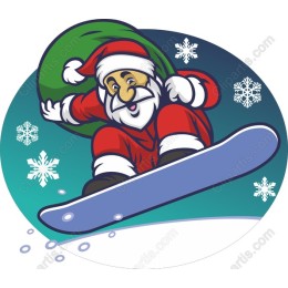 Santa Snowboarding