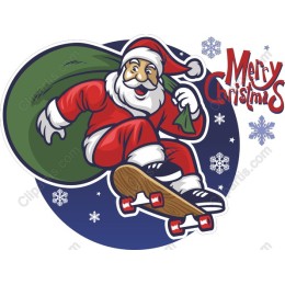 Skateboarding Santa