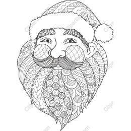 Whimsical Santa Coloring Page