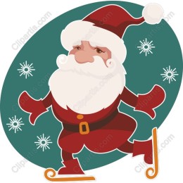 Jolly Santa Claus Ice Skating