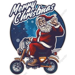 Merry Christmas Santa Claus Motorcycle