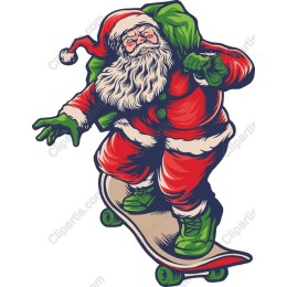 Skateboarding Santa Claus