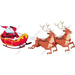 Santa Claus in Sleigh with Reindeer