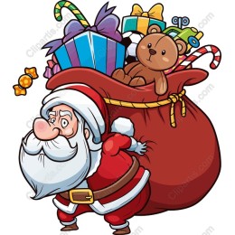 Jolly Santa Claus with Gift Bag