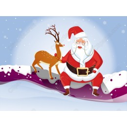 Cheerful Santa Claus with Reindeer