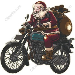 Santa Claus Riding Motorcycle