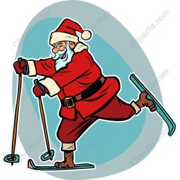 Skiing Santa