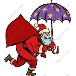 Santa Claus with Star Umbrella