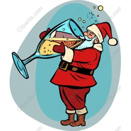 Festive Santa Claus Champagne Cheers