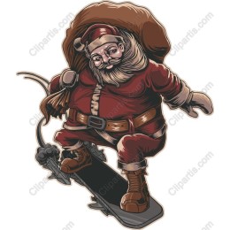 Santa Snowboarding