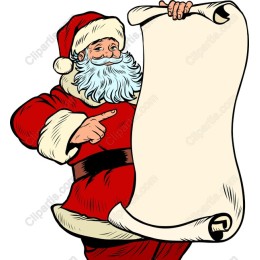Vintage Santa Claus with Blank Scroll