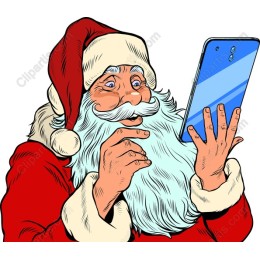 Santa Claus Engaging with Smartphone