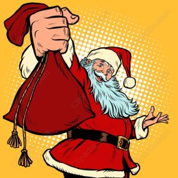 Festive Santa Claus in Retro Pop-Art Style