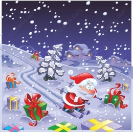 Cheerful Santa Claus Winter Wonderland