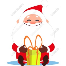 Cheerful Santa Holding Gift