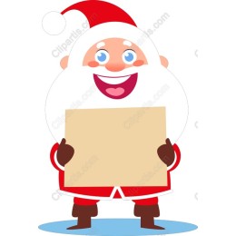 Jolly Santa Claus Holding Blank Sign