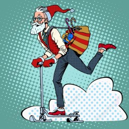 Jolly Santa on Scooter