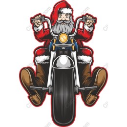 Santa Claus Riding a Motorcycle