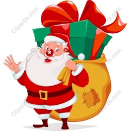 Jolly Santa Claus with Gifts