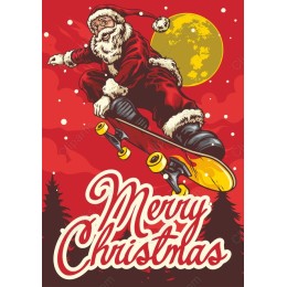 Merry Christmas Skateboarding Santa
