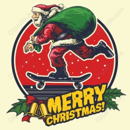 Skateboarding Santa Christmas