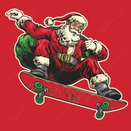 Skateboarding Santa Claus