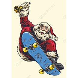 Skateboarding Santa Claus