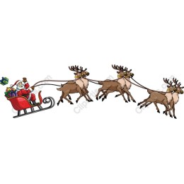 Festive Santa Claus Sleigh with Reindeer