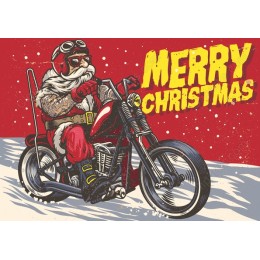 Merry Christmas Santa Motorcycle