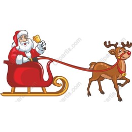 Santa Claus Sleigh with Reindeer