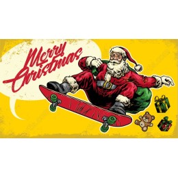 Merry Christmas Skateboarding Santa