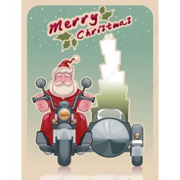 Santa Claus on Motorcycle Christmas