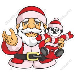 Santa Claus and Panda Christmas