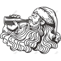 Vintage Santa Enjoying a Drink